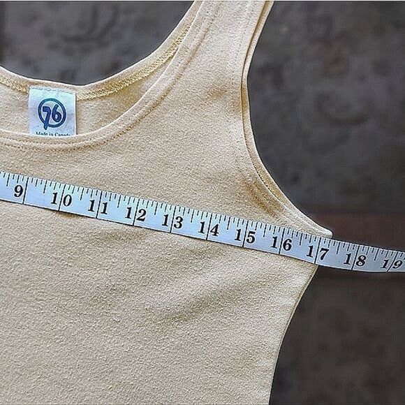 Vtg butter yellow wide strap scoop neck tank top - Picture 9 of 12